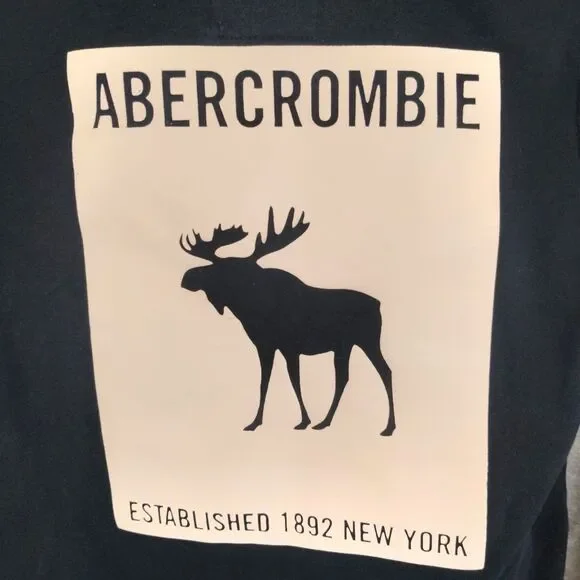 Abercrombie Kids Full Zip Hoodie Size 9/10 Black Large Back Logo Soft Sweatshirt - Picture 2 of 10